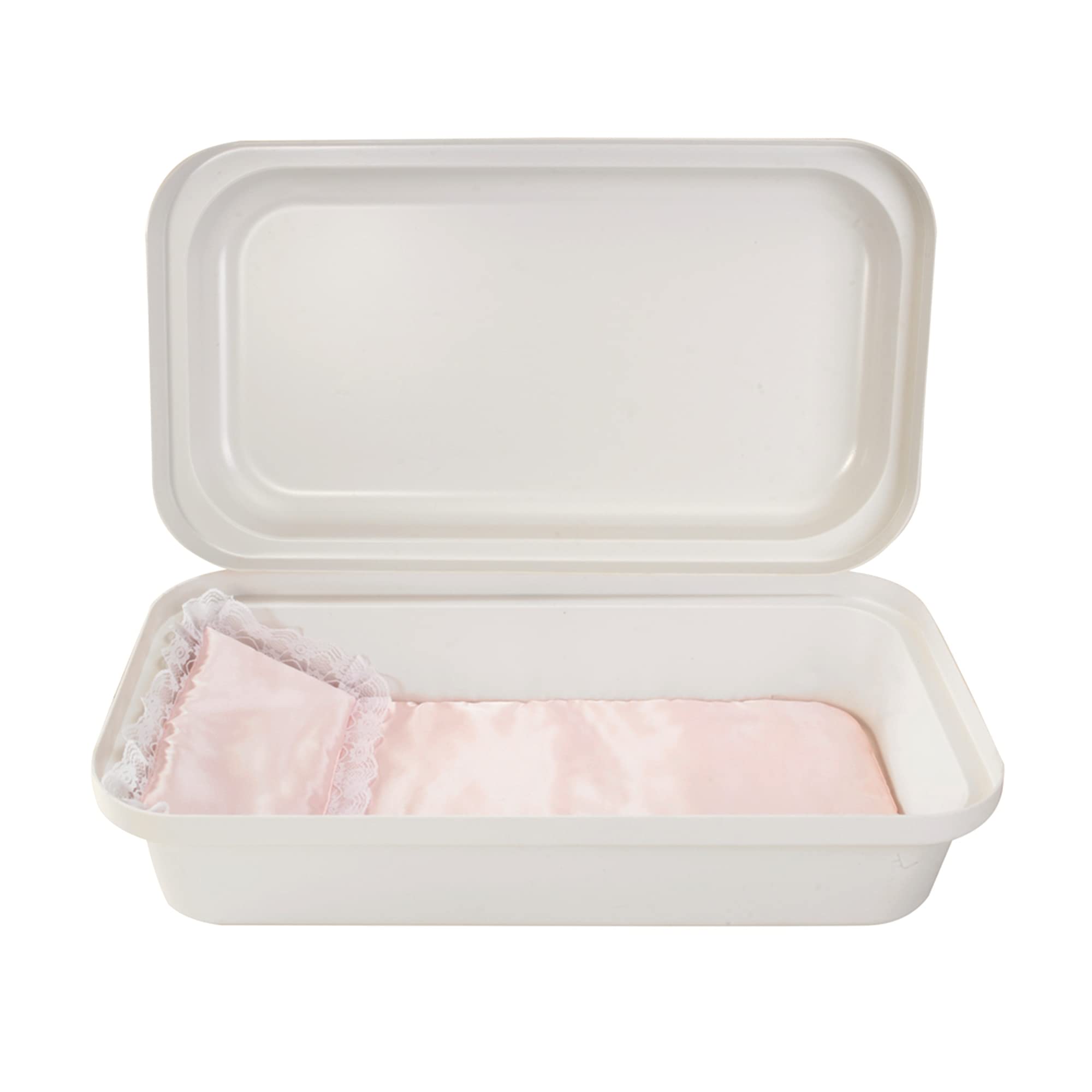 Premium Pet Casket - Elegant & Durable Burial Box for Dogs, Cats & Small Pets | Safe Memorial Urn for Pet Loss | Perfect for Backyard Burials, Pet Funeral Services & Honoring Beloved Companions (Large, White/Pink)