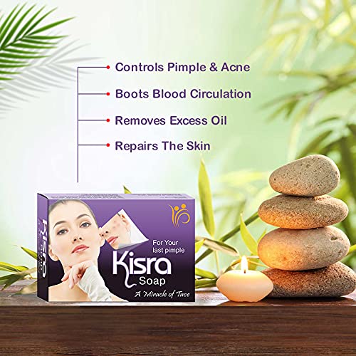 2 Pack Kisra Pimple Care Soap + 2 Pack Kisra Royal Heart Soap - Acne Treatment for Clear, Healthy Skin - All Skin Types - Perfect for Daily Face Wash & Body Care Routine