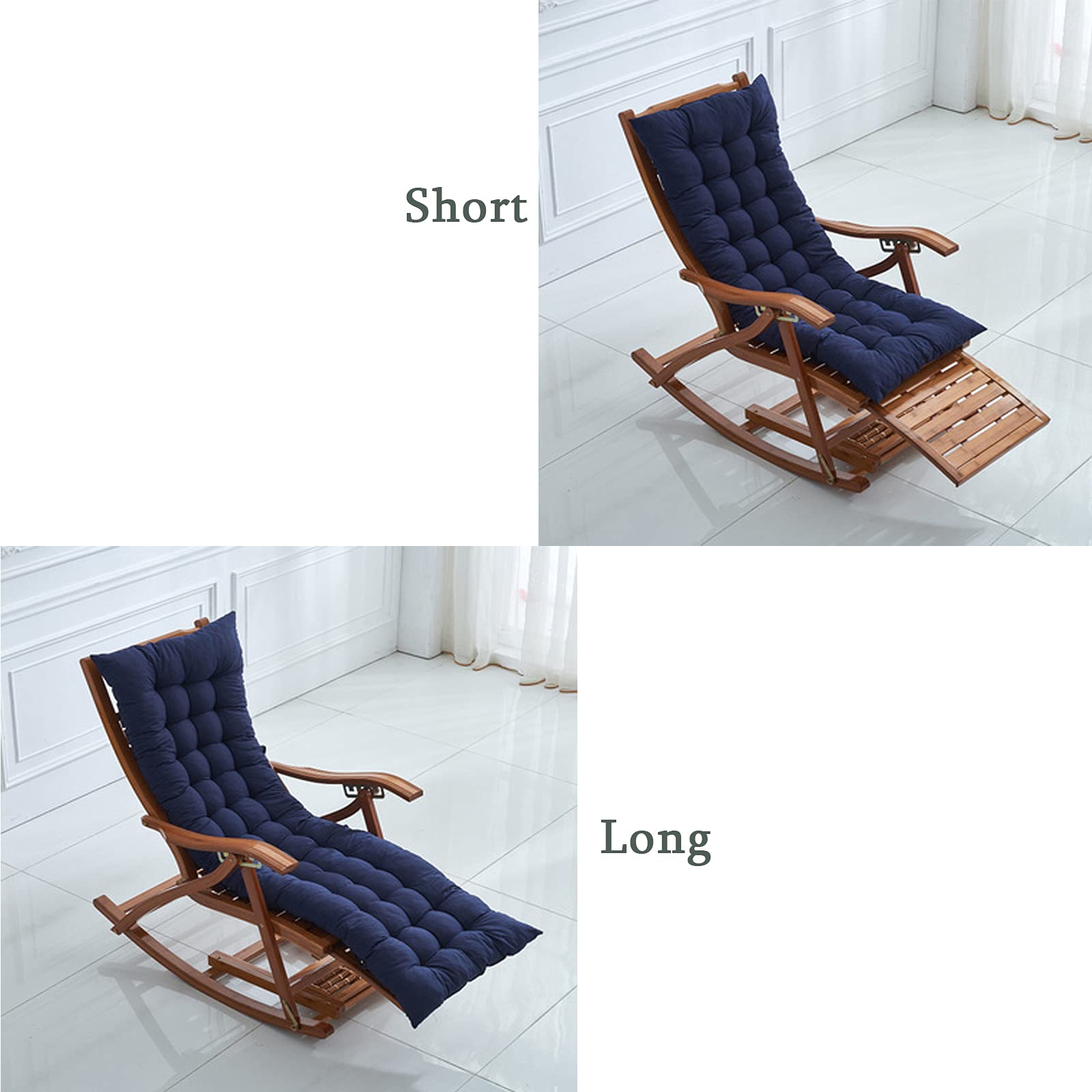 Outdoor Patio Garden Chair Seat Cushion - Non-Slip Washable Chaise Lounge & Swing Bench Pad with Ties (43.3x15.75 Inches, Red) - Perfect for Backyard, Poolside, Deck & Indoor Furniture