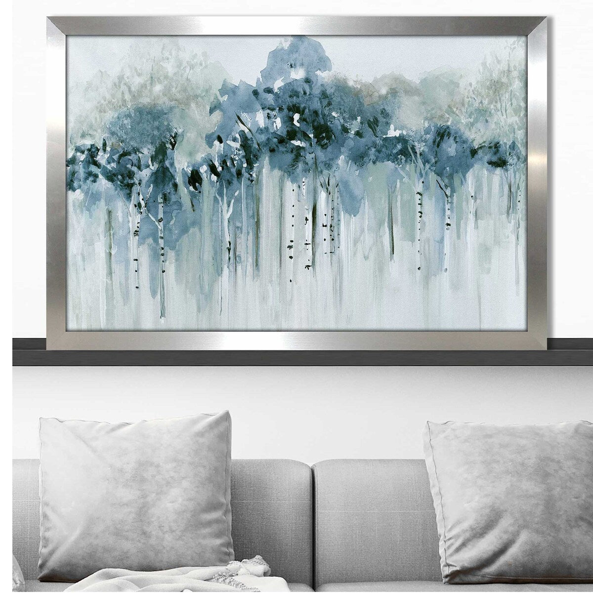 Blue Birch Morning by Susan Jill - Premium Acrylic Wall Art Print - Modern Home & Office Decor for Living Room, Bedroom, or Gift