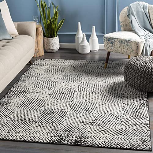 Mark&Day 8x10 Marvel Bohemian Global Black Area Rug - Soft Black & Beige Carpet for Living Room, Bedroom, Kitchen - 7'10