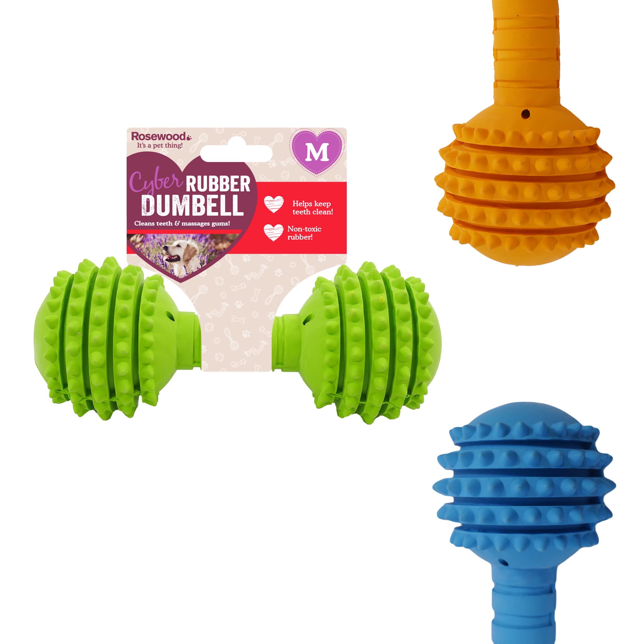 Durable Cyber Rubber Dumbbell Dog Toy for Large Breeds - Perfect for Fetch, Chewing & Training