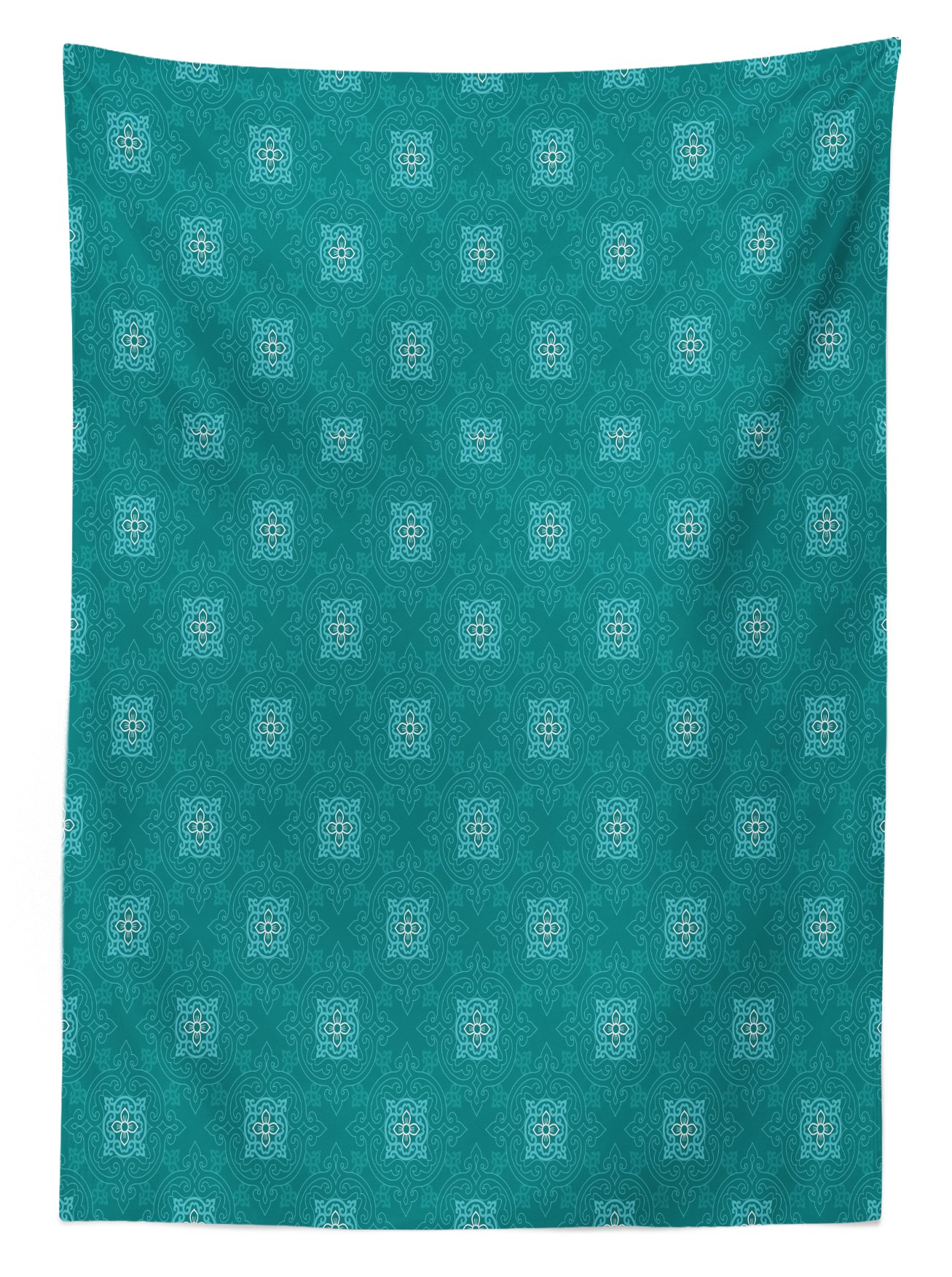 Ambesonne Moroccan Outdoor Tablecloth - Geometric Oriental Design, Washable Picnic Table Cover 58