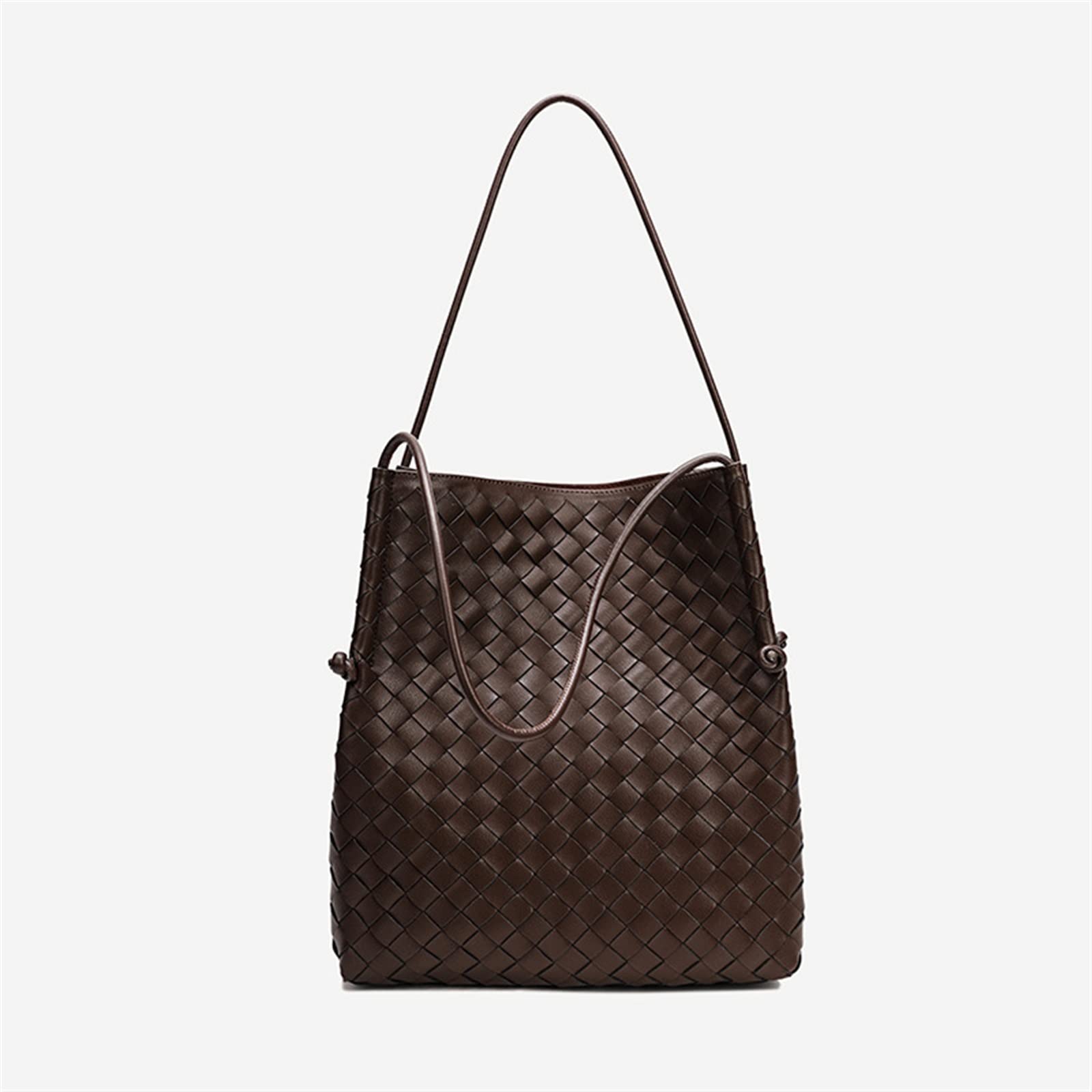 2023 Genuine Leather Woven Large Tote Bag - Cowhide Shoulder Bag with Buckle, Spacious Capacity for Work, Travel & Shopping (Color: 02, One Size) | Stylish & Durable Underarm Purse for Women