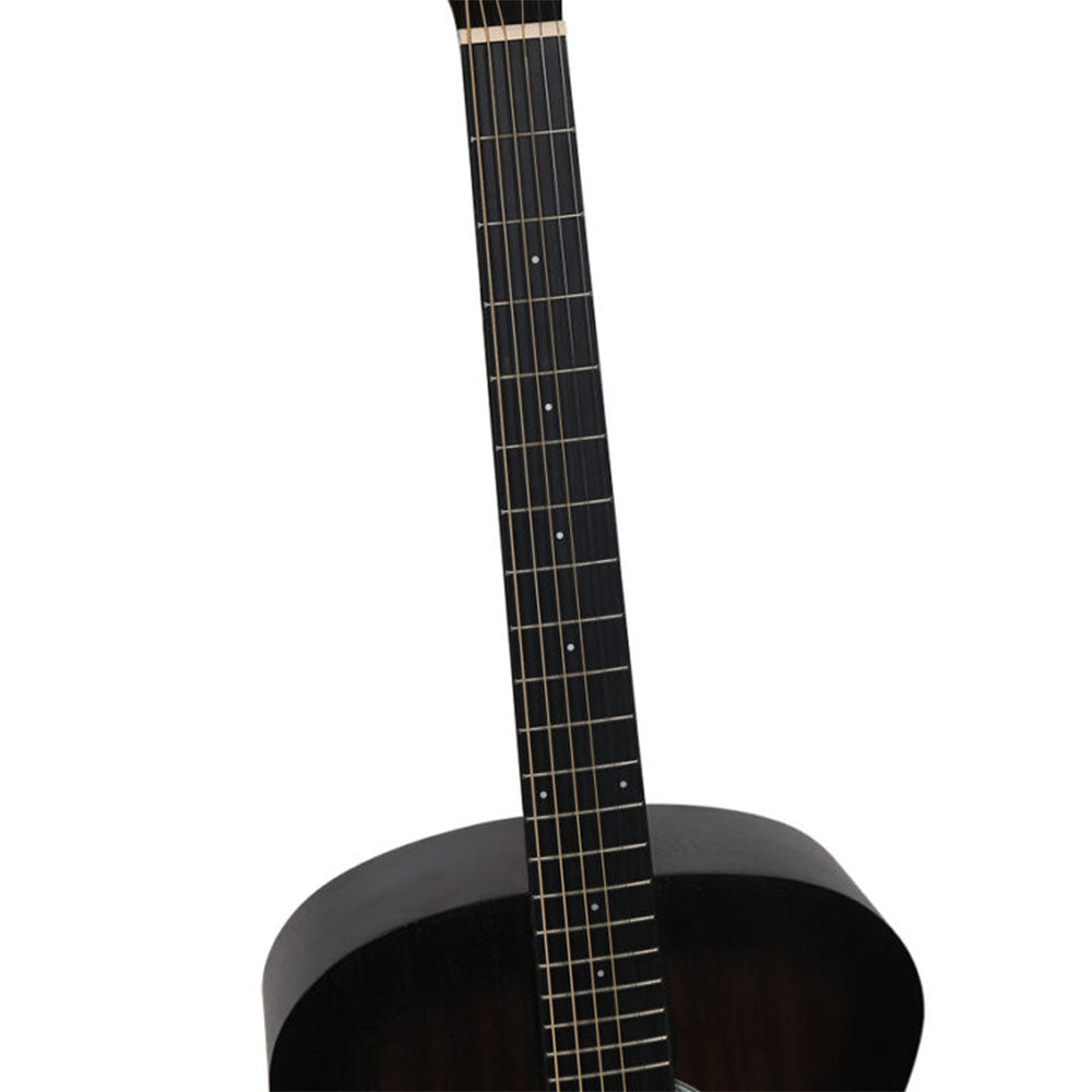Power Acoustik GTRB RAVEN 41 Inch Handmade Sapele Acoustic Guitar Bundle with Case, Strap, Picks & Tuner - Perfect for Beginners, Travel & Campfire Performances