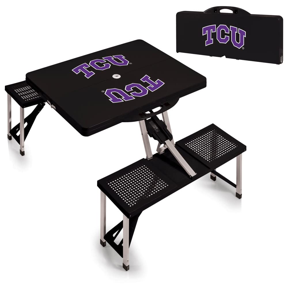 PICNIC TIME NCAA North Carolina Tar Heels Folding Picnic Table - Portable Camping Table with Umbrella Hole - Outdoor Dining & Tailgating Essentials for Parties, Beach & Backyard BBQs