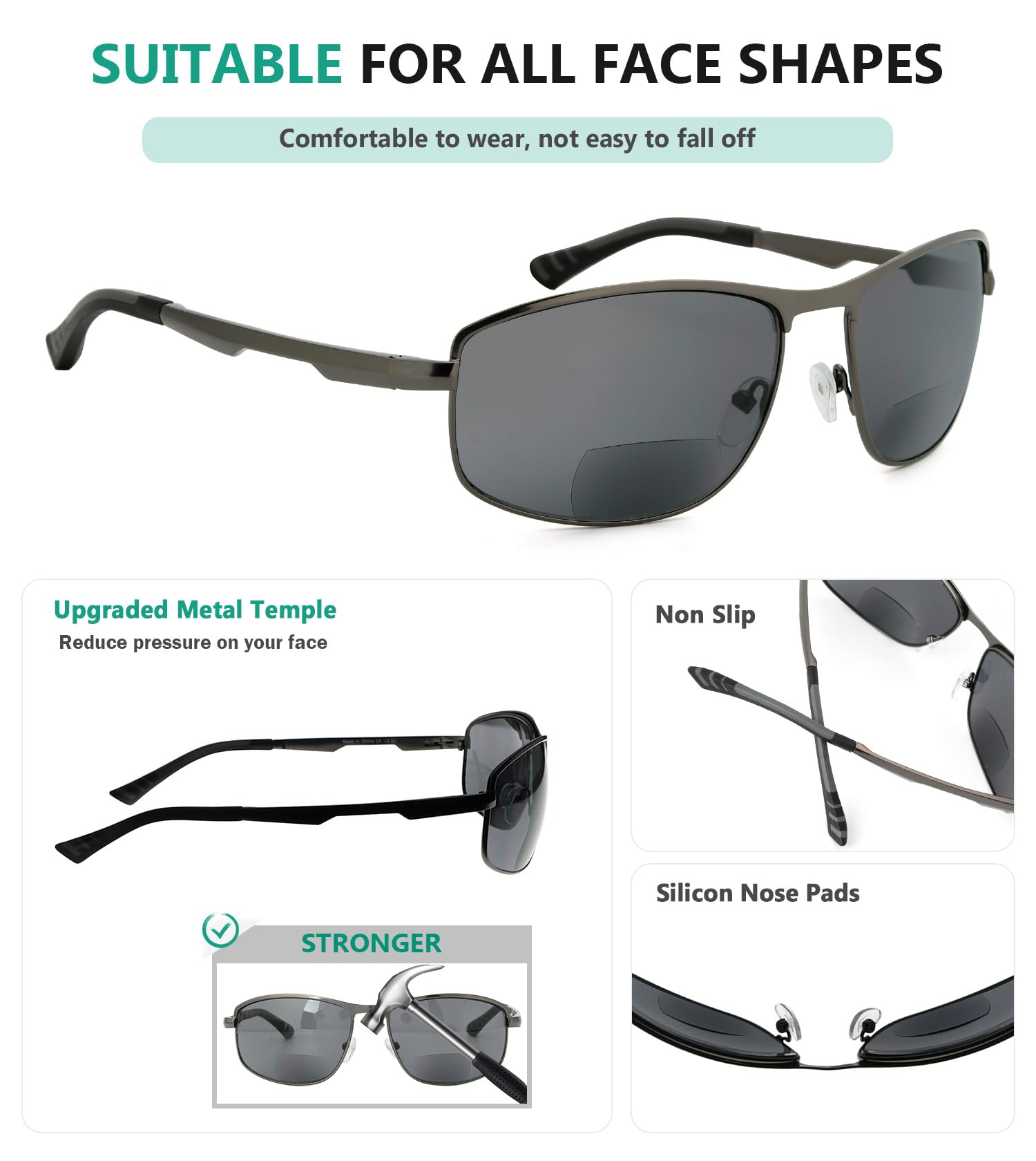Eyekepper Bifocal Sunglasses for Men & Women - Polarized Reading Glasses with UV Protection - Perfect for Outdoor Activities, Driving, Fishing & Beach Use