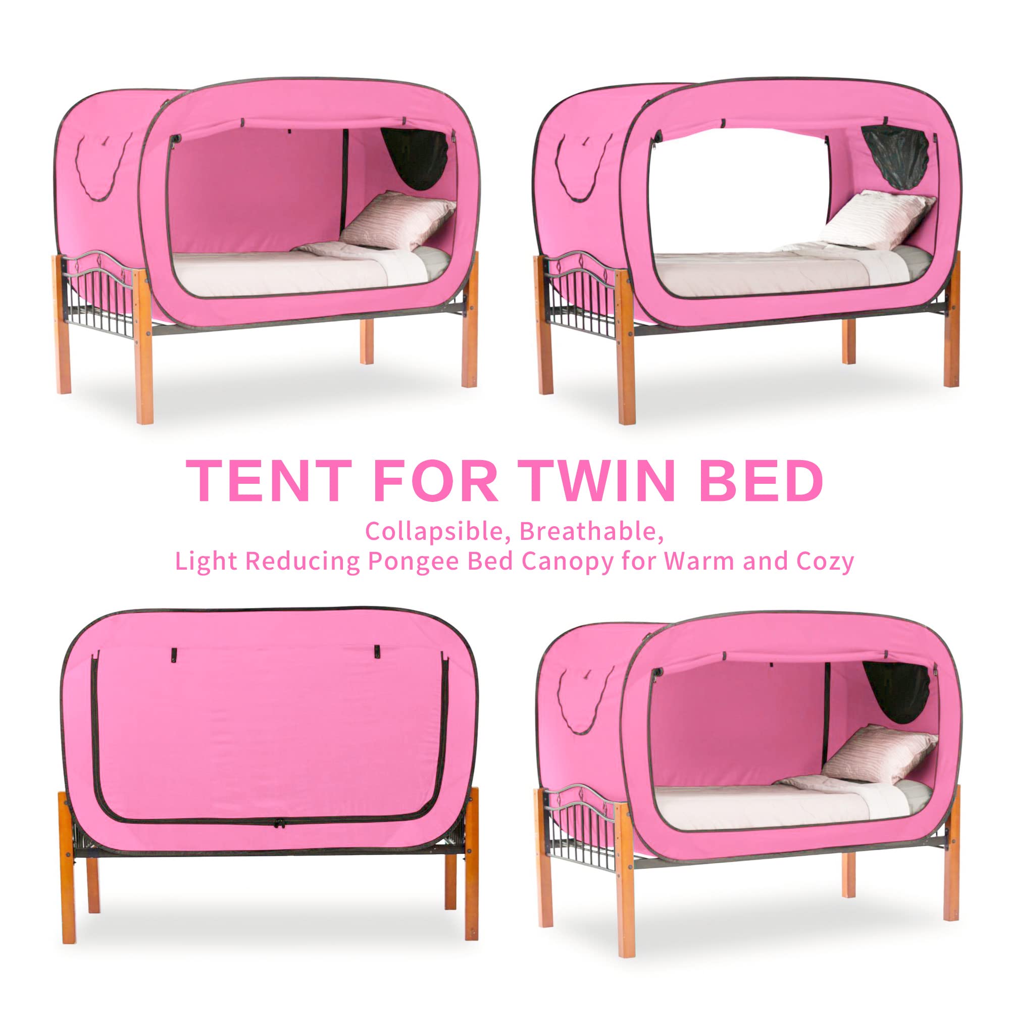 Portable Bed Canopy Tent for Kids & Adults - Breathable Indoor Sleeping Tent with 2 Doors, Privacy Space for Bedroom, Camping & Relaxation - Perfect for Sleepovers, Reading Nook & Personal Retreat