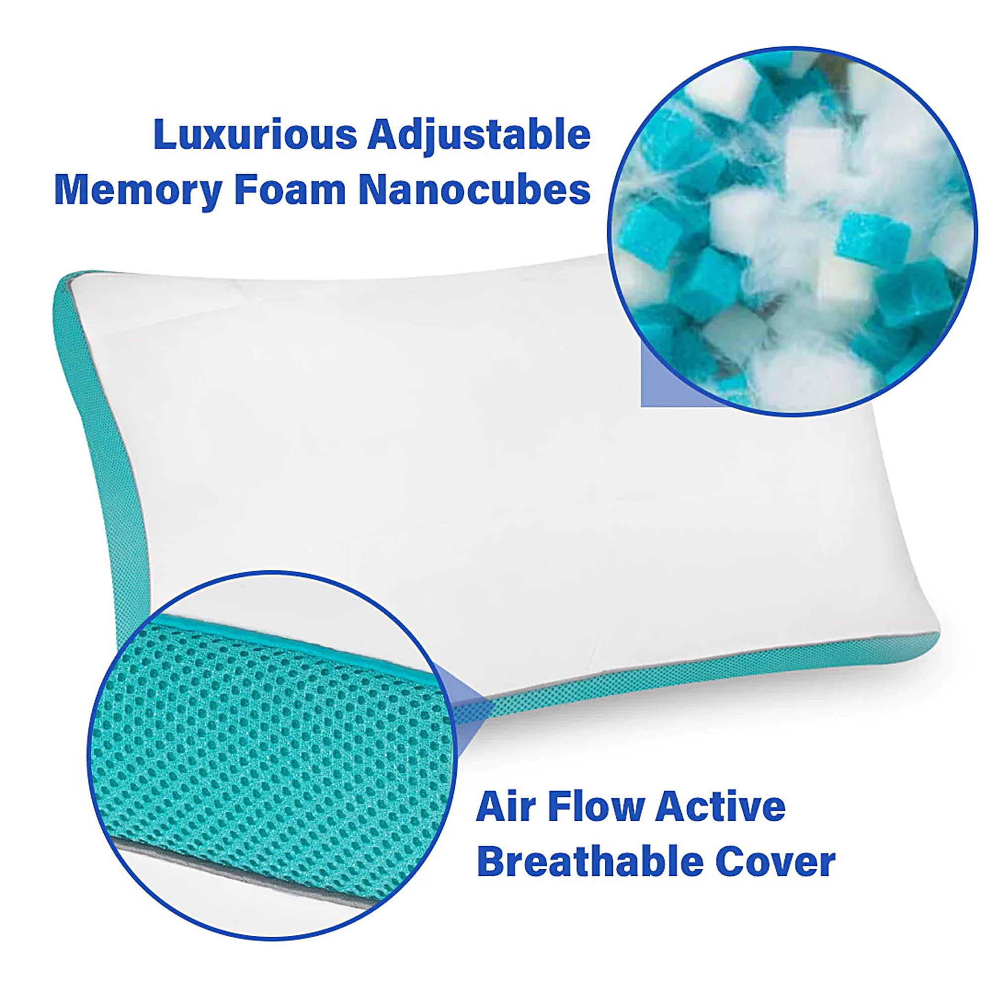 Rejuva Rest Pillow - Orthopedic Memory Foam Neck Support Pillow for Side, Back & Stomach Sleepers - Ideal for Travel, Home & Office Use