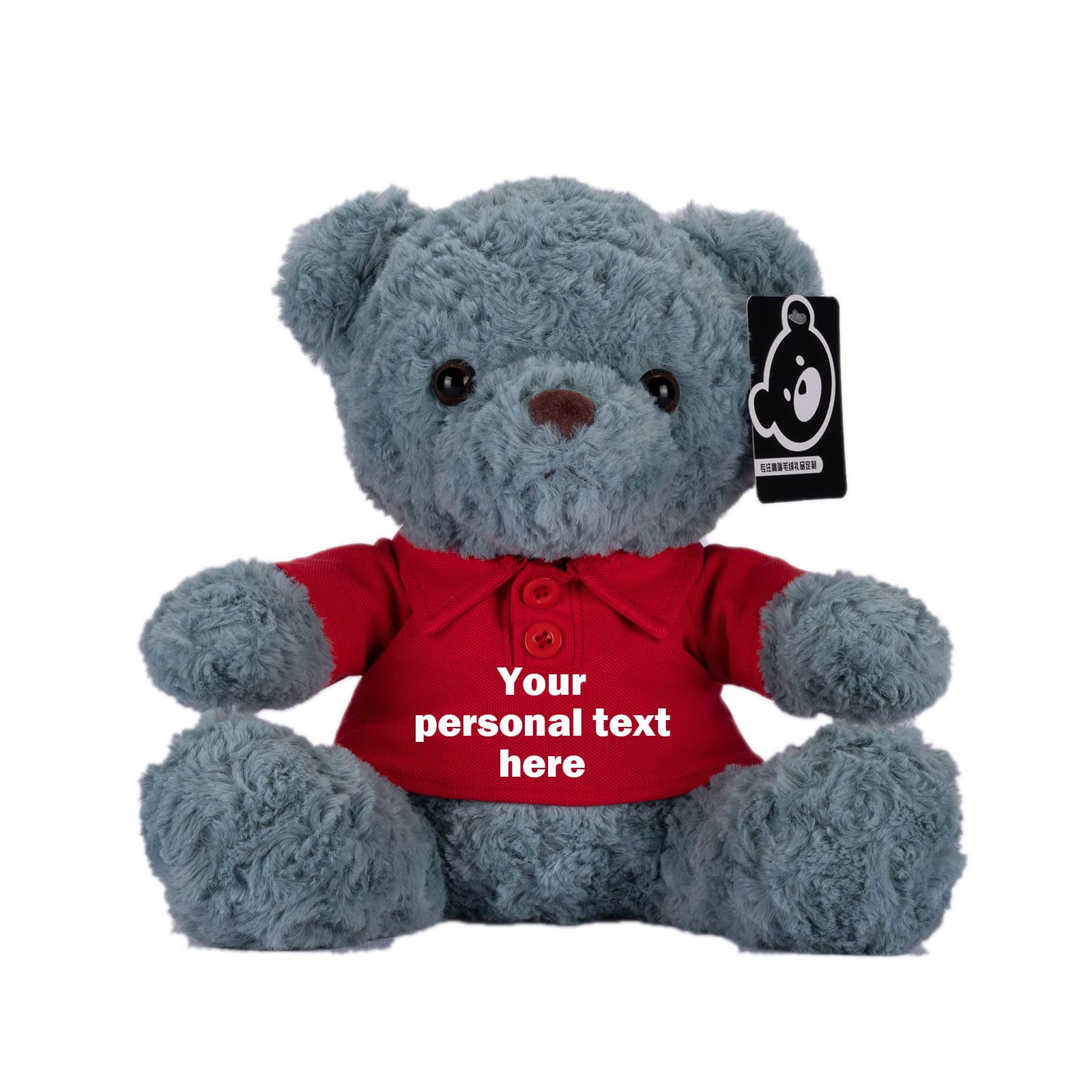 Customized Teddy Bear Plush Toy - Personalized Stuffed Animal with Text for Valentine's Day, Birthday Gifts for Men & Women (10 Inch Blue Bear in Red) - Perfect for Anniversaries, Baby Showers & Romantic Surprises