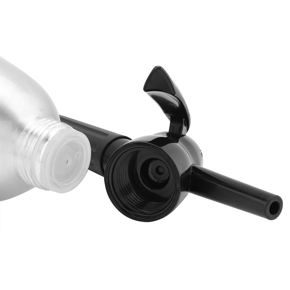 1L Stainless Steel Soda Siphon with Pressure Regulator - Portable Sparkling Water Maker for Cocktails, Juice & Carbonated Drinks | Home Bar, Party & Kitchen Use (Silver)