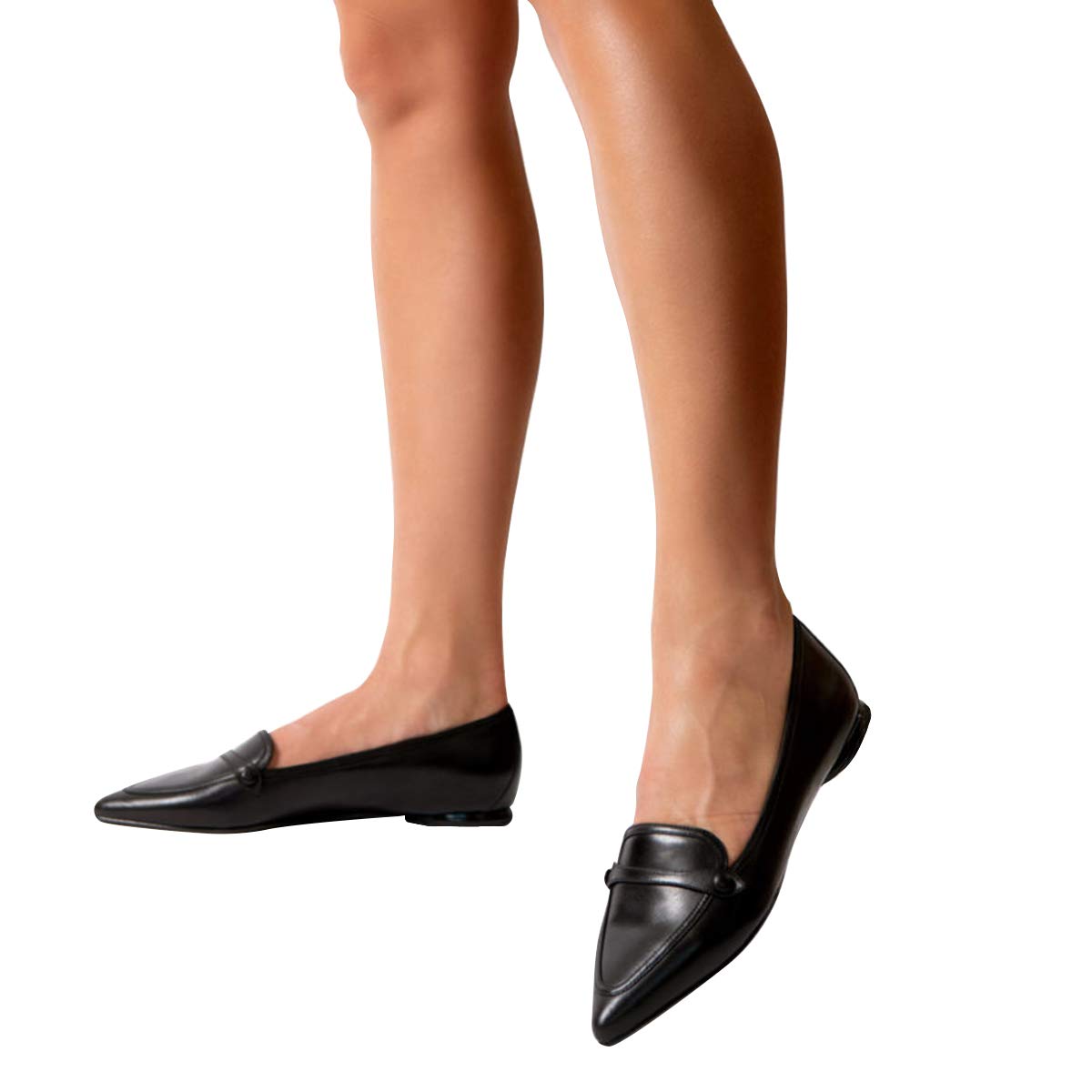 XYD Women's Comfortable Pointed Toe Ballet Flats - Slip On Loafers for Office, Date & Casual Wear - Lightweight Work Shoes for Women with Cushioned Insoles