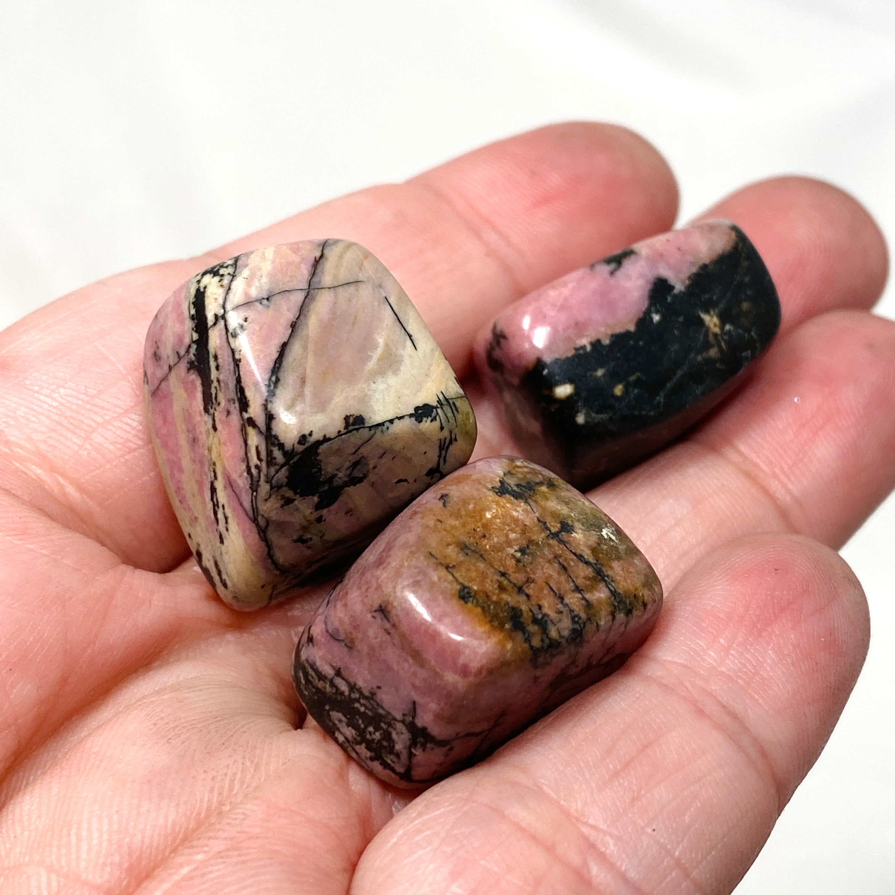 Natural Rhodonite Tumbled Stones for Healing, Meditation & Jewelry Making - Perfect for Reiki, Chakra Balancing & Home Decor