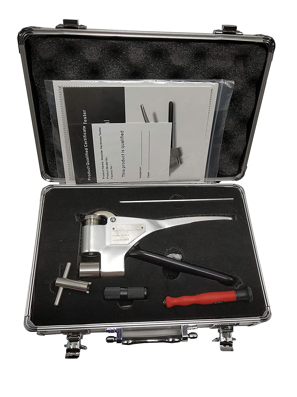 Webster Hardness Tester Meter Gauge - 25-110HRE Range for Aluminum Alloy Testing, 0.6-13mm Thickness & >10mm Inner Diameter - Ideal for Metal Quality Control in Manufacturing & Engineering Applications