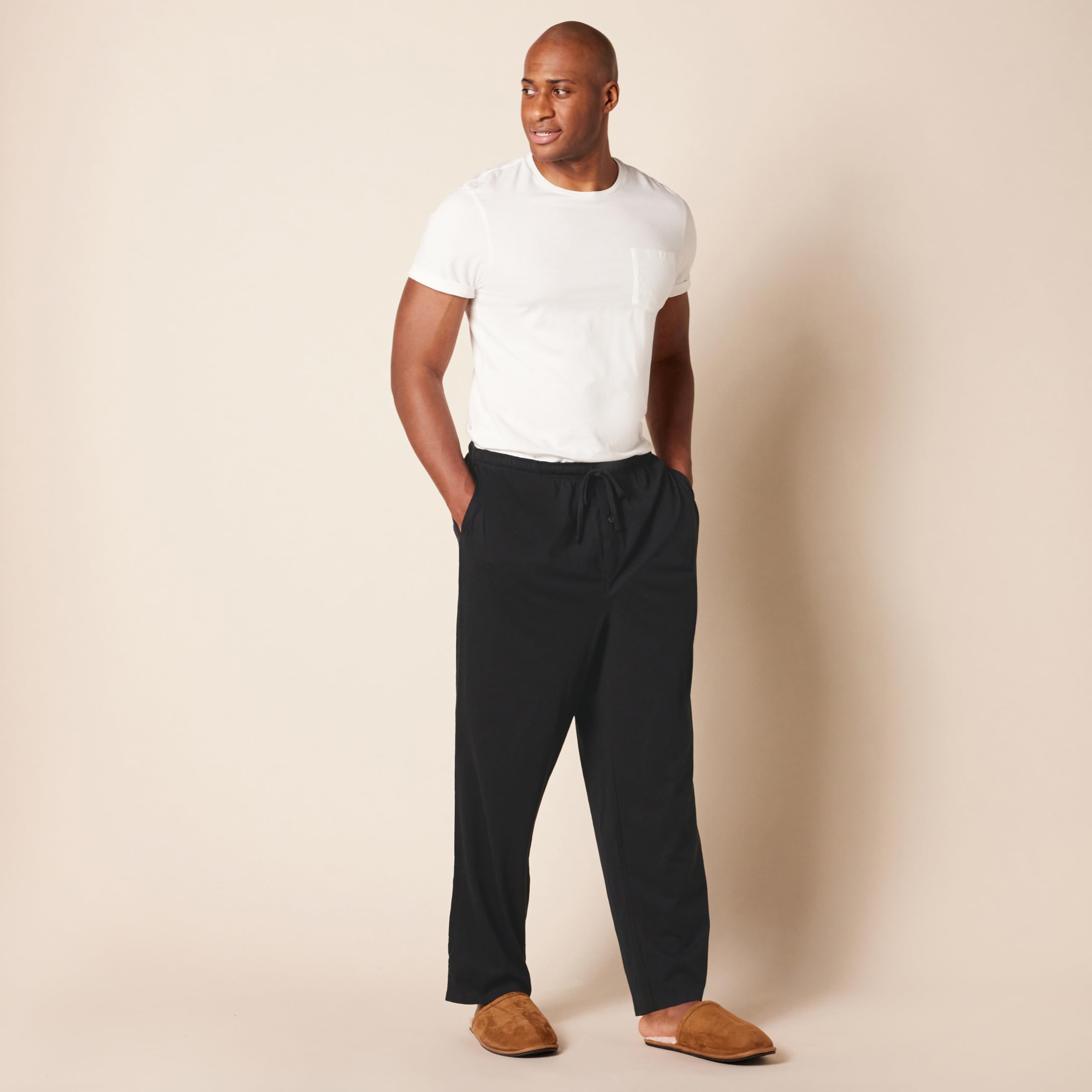 Amazon Essentials Men's Comfortable Cotton Knit Pajama Pants - Soft Lounge Pants for Relaxing at Home, Sleeping & Casual Wear