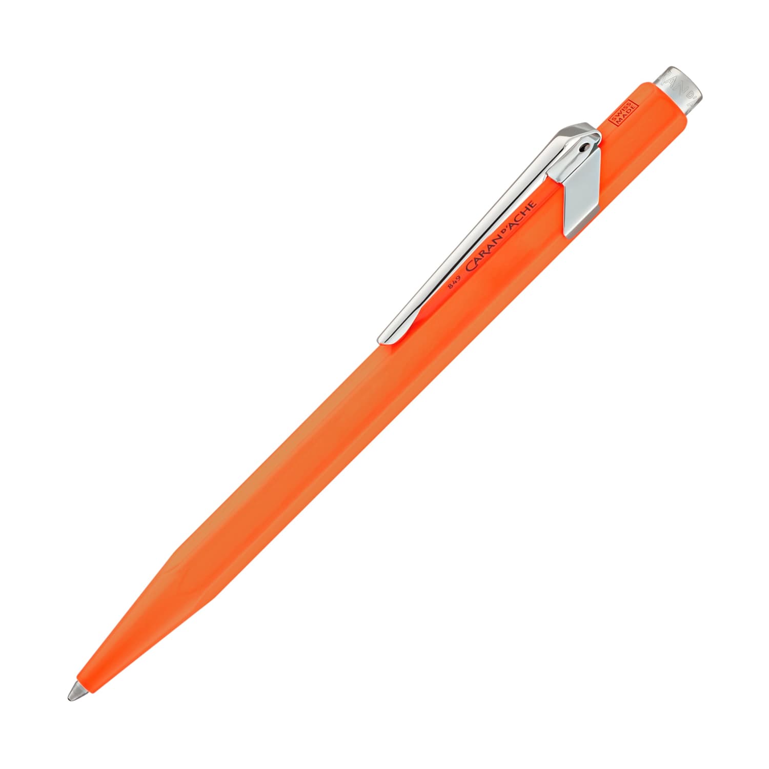 Premium Caran d'Ache 849 Metal Ballpoint Pen - Fluorescent Orange | Luxury Writing Instrument for Office, Gifts & Signature Signing