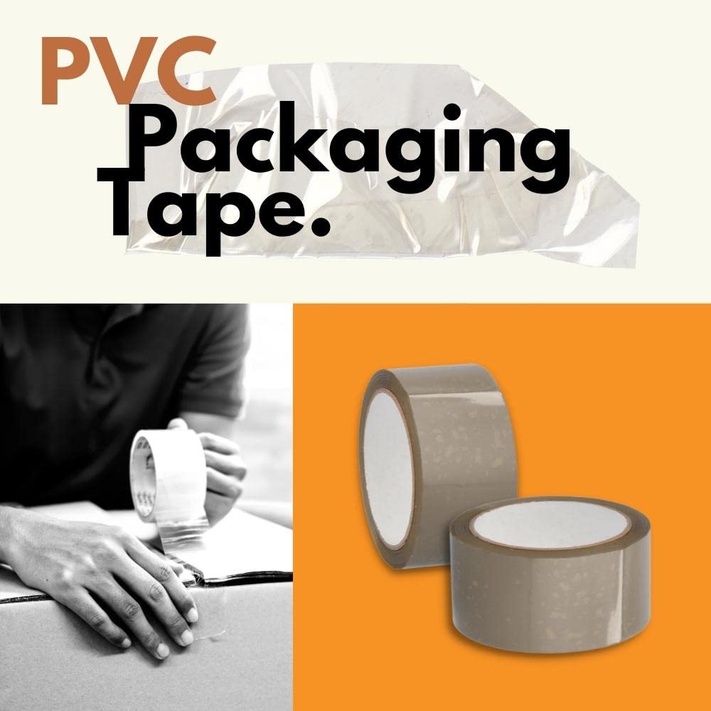 PSBM 2 Inch x 110 Yards Brown PVC Packing Tape - 36 Pack Dispenser Refill for Moving, Storage & Shipping | Heavy-Duty Packaging Tape for Box Sealing, Warehouse Use & Home Moving Supplies