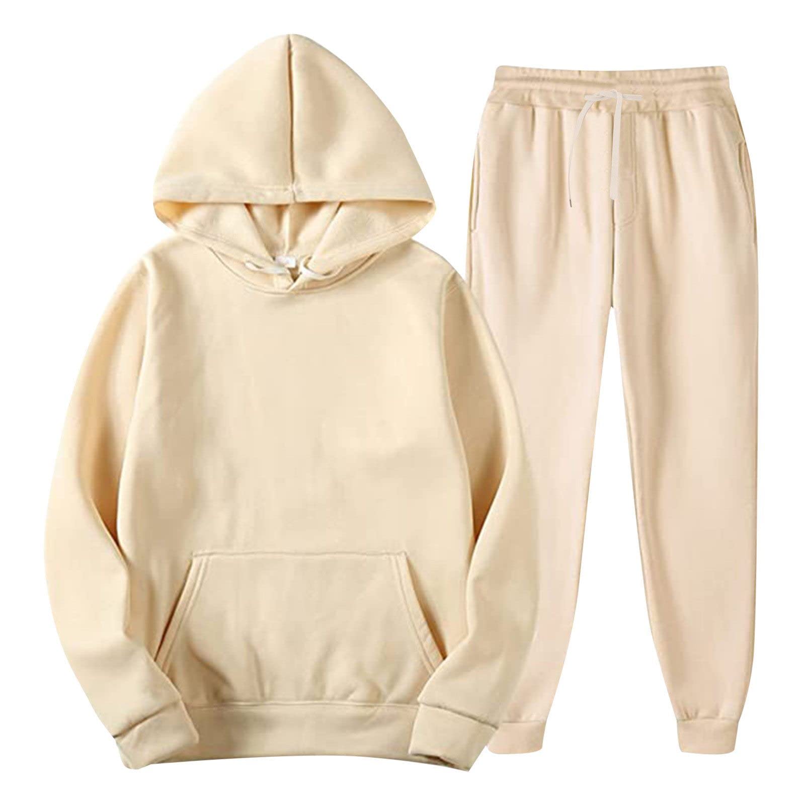 Men's Fleece Sweatsuit Set - Winter Workout Hoodie & Joggers Comfy Tracksuit for Gym, Running & Casual Wear | A9