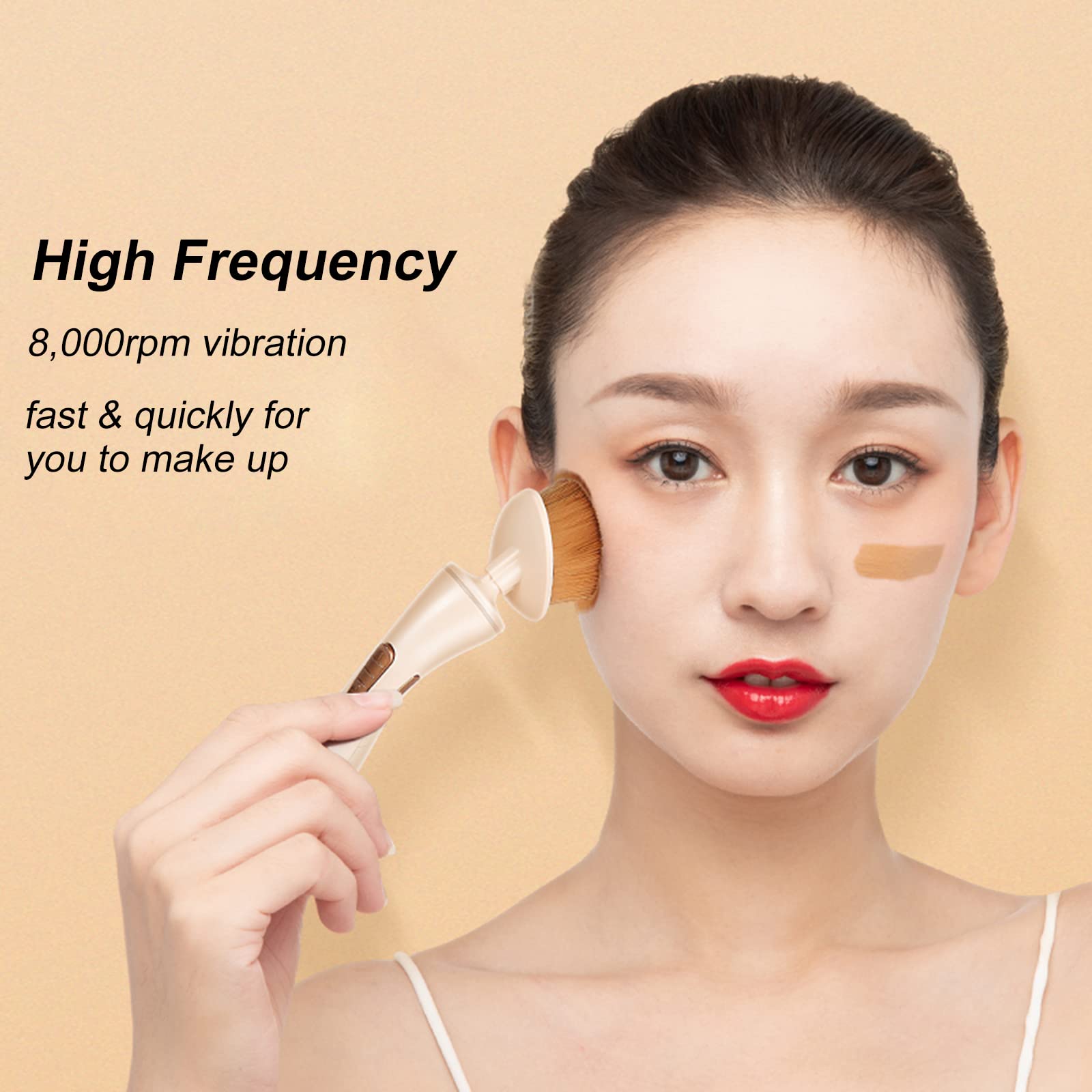 EXCLUZO Electric Makeup Brush - Professional Foundation Powder Applicator with Multi-Functional Design | Perfect for Flawless Makeup Application at Home or On-The-Go
