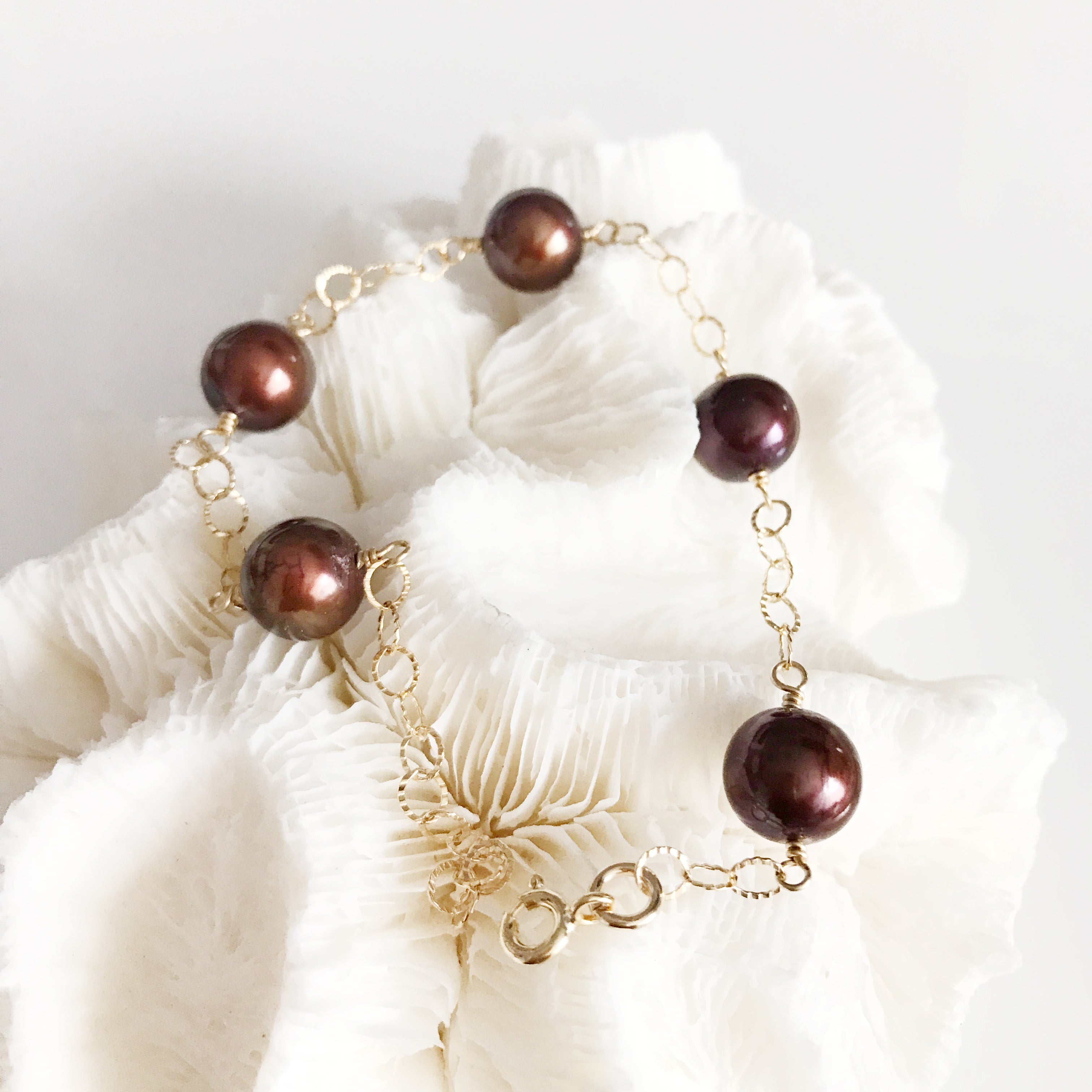 LEILANI Chocolate Pearl Bracelet (B307) - Elegant Jewelry for Women, Perfect for Parties, Weddings & Everyday Wear