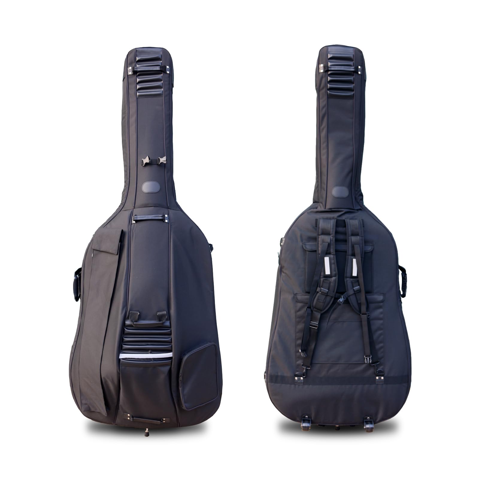 3/4 Upright Double Bass Case with Wheels - Oxford Cloth Padded Gig Bag for String Bass - Perfect for Travel, Storage & Music Performances