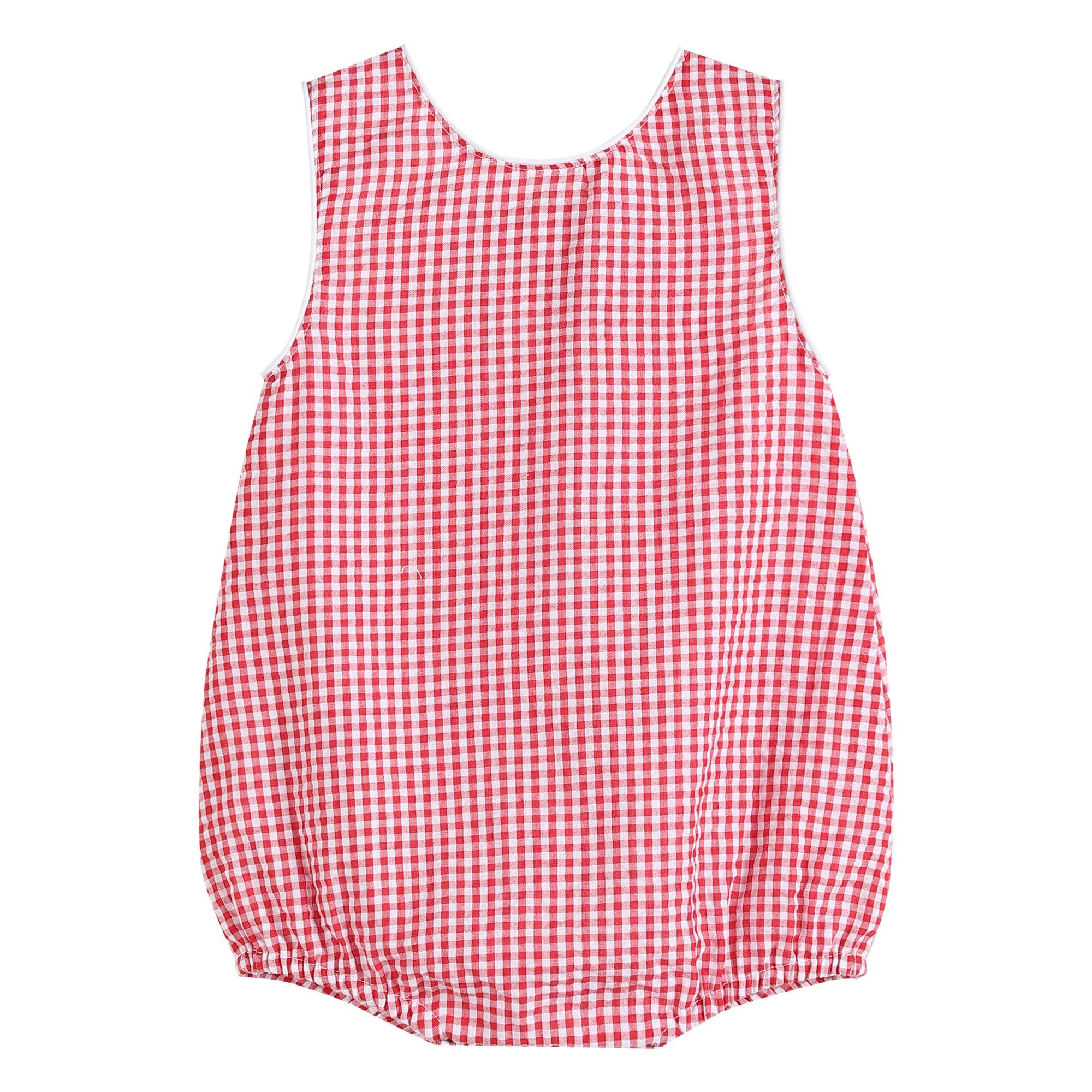 Baby & Toddler Boys Girls Seersucker Gingham Bubble Romper One-Piece Outfit - Perfect for Summer Playdates, Beach Trips & Photo Shoots