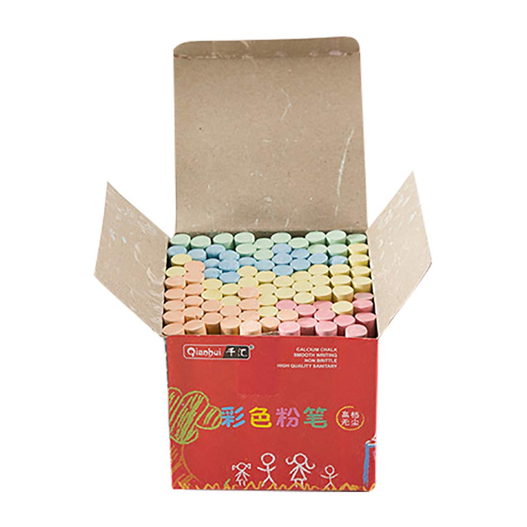 Gergeos Non-Toxic Sidewalk Chalk Set - 100 Piece Vibrant Colored Chalk for Kids, Toddlers & Outdoor Play | Perfect for Birthday Party Favors, Driveway Art & Creative Sidewalk Drawing Activities