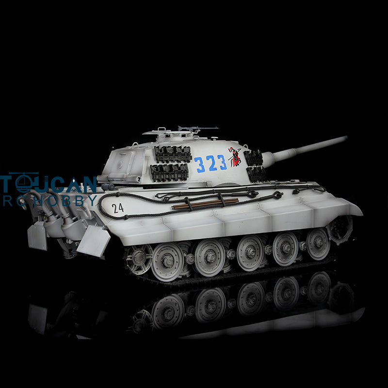 1/16 Henglong Upgraded King Tiger RC Tank 3888A - 360° Rotating Turret, Barrel Recoil, Metal Tracks & Wheels, Smoke Effect | Remote Control Military Tank for Adults & Collectors | Battle Simulation & Outdoor Play