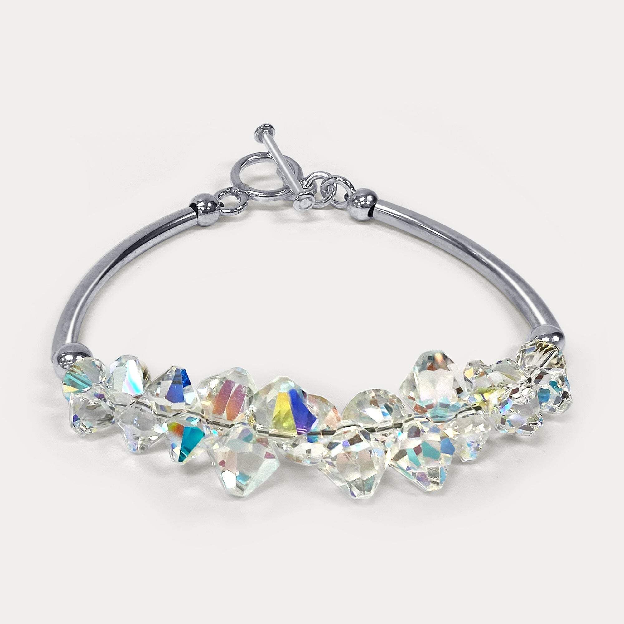 Sterling Silver Bracelet with Austrian Crystals - Elegant Jewelry for Women