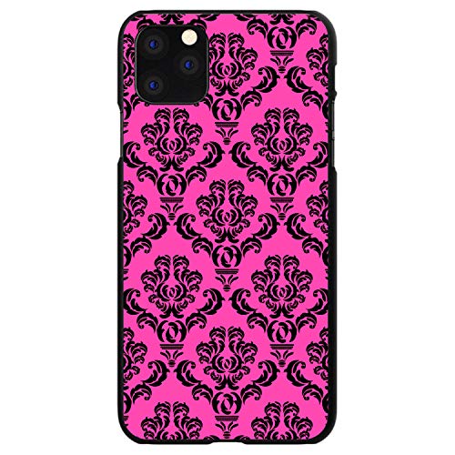 Pink Black Damask Pattern On Black Case