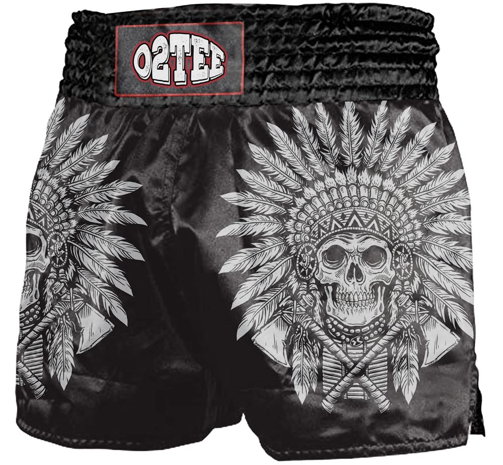 O2TEE Unisex Samurai MMA Muay Thai Shorts for Men & Women - Breathable Gym Boxing Kickboxing Training Shorts - Perfect for Martial Arts, Fitness Workouts & Combat Sports