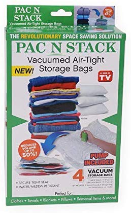 **PAC 'N STACK - Handheld Vacuum Sealer with 32 Reusable Bags, Compact & Cordless for Travel, Camping & Home Storage | Waterproof, Space-Saving & Portable**