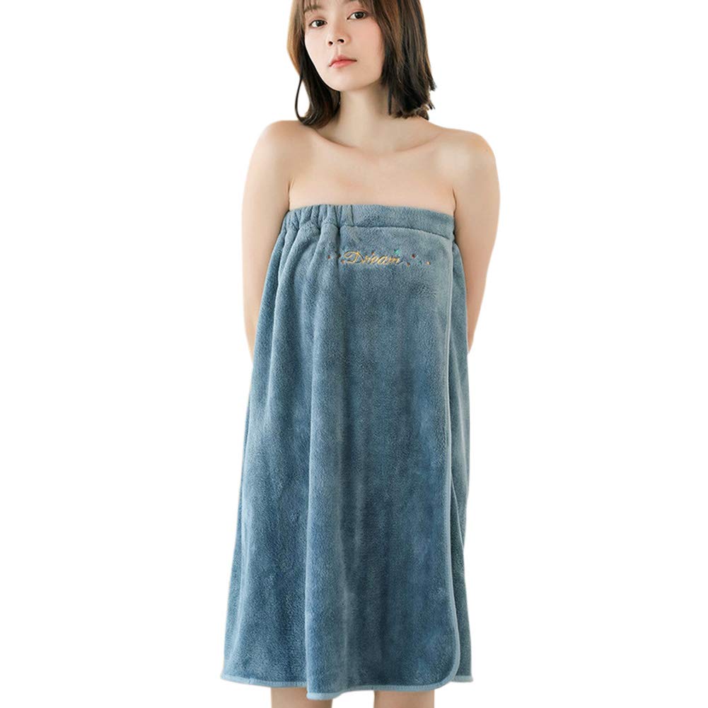 **Ibluelover Women's Lightweight Bath Spa Wrap - Super Soft Terry Cotton Robe with Adjustable Button, Quick Dry Towel for Bath, Pool, Beach & Spa Relaxation**