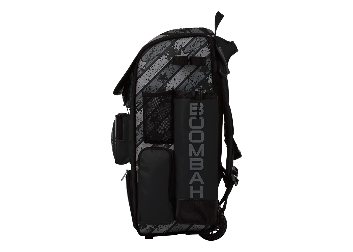 Boombah Superpack Hybrid Rolling Bat Bag - USA Freedom Black Ops Bat Pack Black/Charcoal - Wheeled & Backpack Style for Baseball & Softball Players - Perfect for Travel, Games & Practice