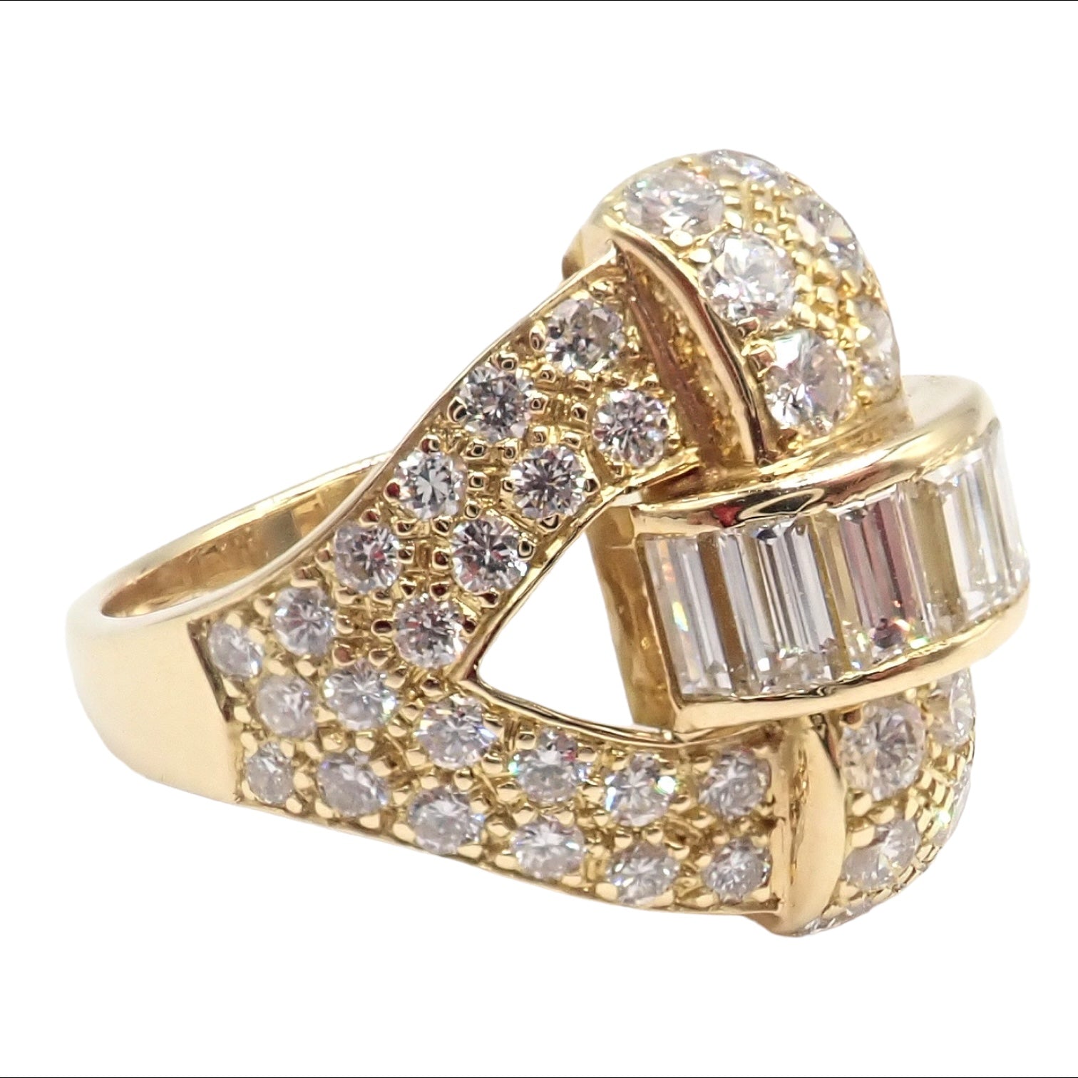 Authentic Piaget 18K Yellow Gold 3 Carat Diamond Cocktail Ring for Women - Luxury Vintage Jewelry for Parties, Weddings & Special Occasions
