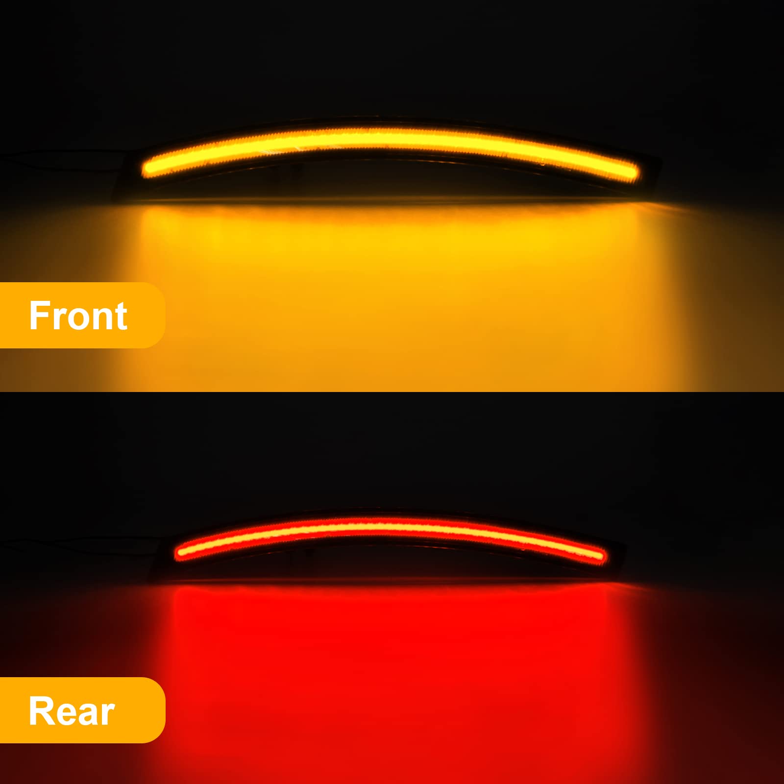 4PCS Smoked Lens LED Side Marker Lights for Corvette C7 (2014-2019) - Compatible with Grand Sport/Stingray/Z06/ZR1 - Amber & Red LED Bumper Turn Signal Lights - Upgrade for Enhanced Visibility & Style