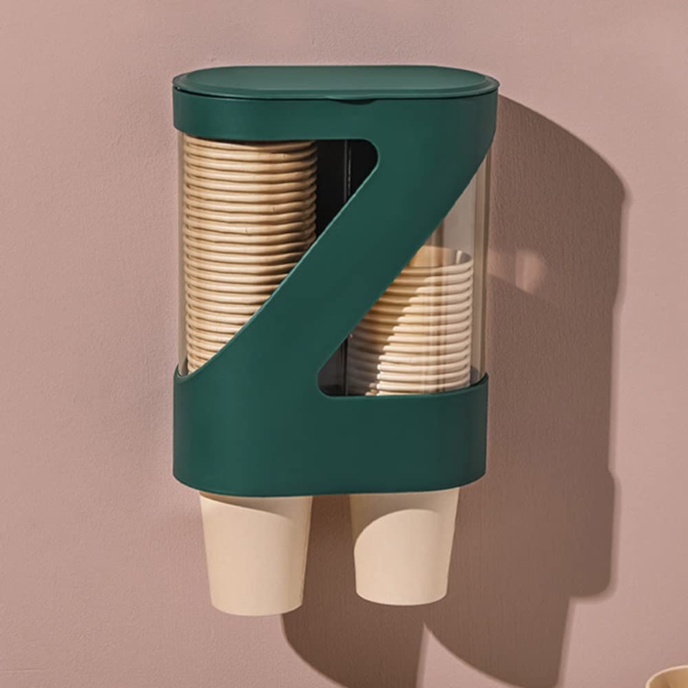 Wall Mount Paper Cup Dispenser - Pull Type Holder for Disposable Small Cups | White | Perfect for Home, Bathroom, Hospital, Office & Gym Use