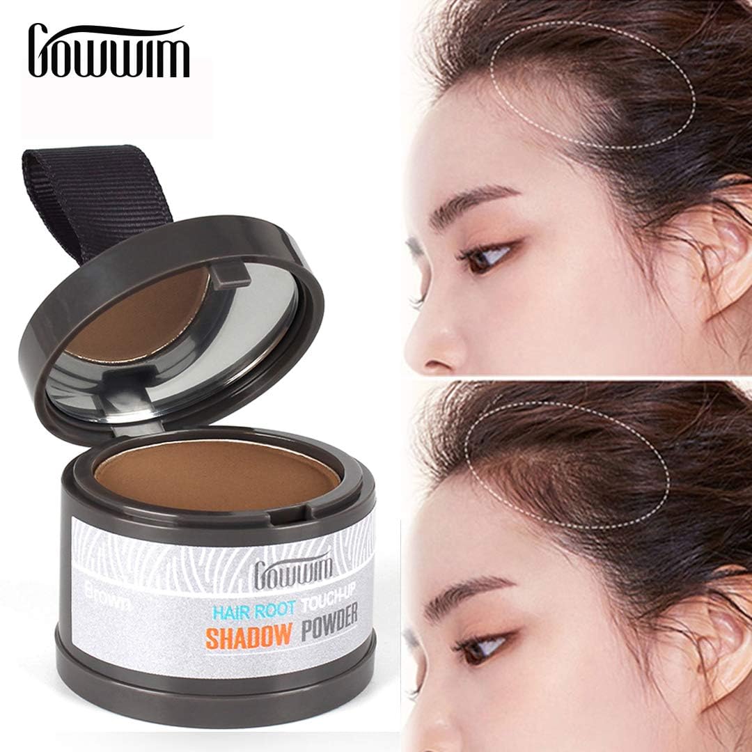 Gowwim Root Touch Up Hair Powder - Conceals Hair Loss, Receding Hairline & Thinning Eyebrows/Beard - 0.14oz (4g) Natural-Looking Coverage - Perfect for Daily Use, Special Occasions & Professional Settings