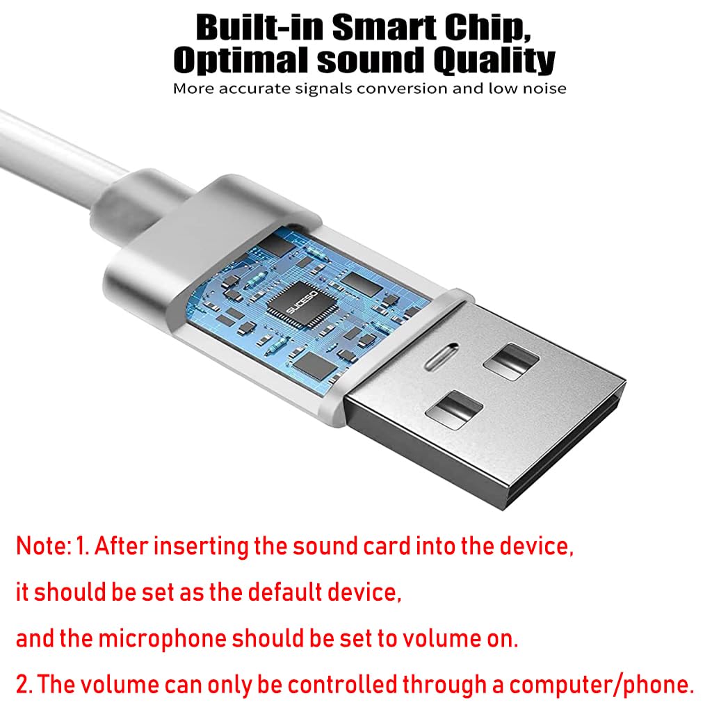 Verilux® USB Sound Card - External USB to 3.5mm Audio Adapter with Stereo Output | Compatible with Windows, Mac, Linux, PS4 | Perfect for Gaming Headsets, Laptops & PC Desktops | Home Office & Gaming Setup Accessory