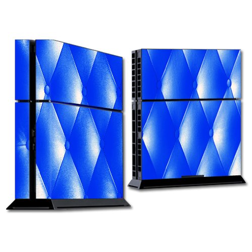 MightySkins Protective Vinyl Skin Wrap Sticker for Sony PlayStation 4 (PS4) Console - Blue Upholstery Design | Easy to Apply, Durable & Scratch-Resistant | Perfect for Gaming Setups & Home Decor
