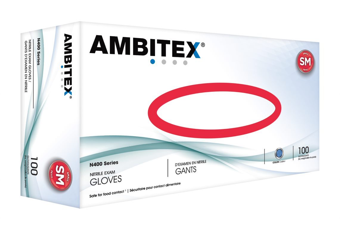 Premium Ambitex Nitrile Gloves - 100% Latex-Free, Powder-Free & Disposable - Ideal for Medical, Dental, Food Service & Household Cleaning - Pack of 100/200/500 (Choose Your Size)