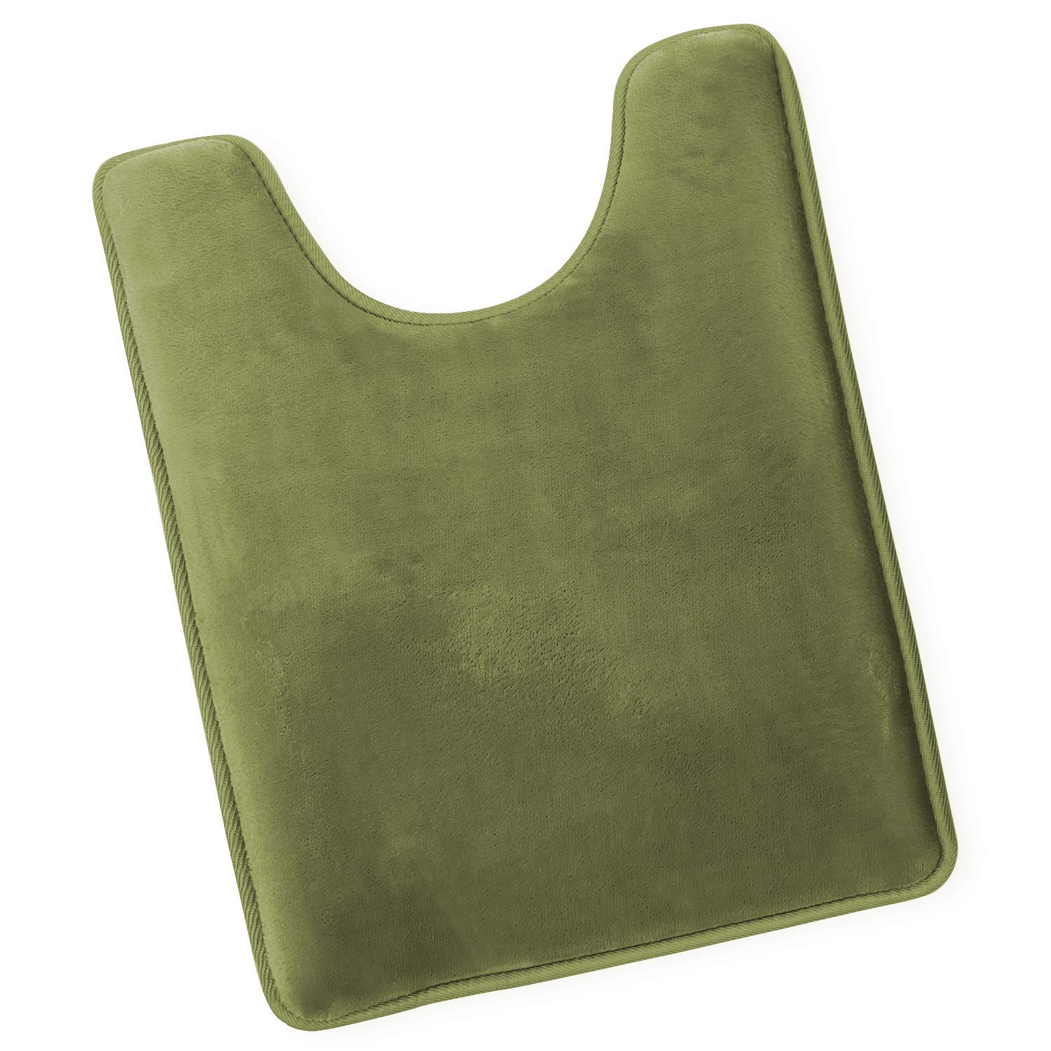 Clara Clark Memory Foam Bath Mat - Ultra Soft Non-Slip Bathroom Rug, Super Absorbent & Fast Drying, Machine Washable Round Toilet Mat in Sage Green (19” x 24”) - Perfect for Bathroom Safety and Comfort
