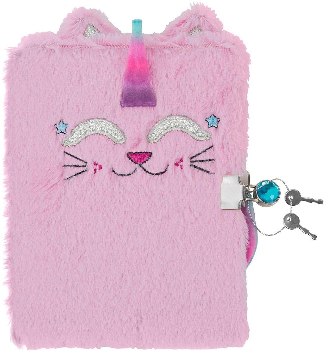 Cute Caticorn Plush Journal - Soft Kawaii Cat Unicorn Notebook for Girls, Kids & Teens - Perfect for School, Diary Writing & Gift Giving