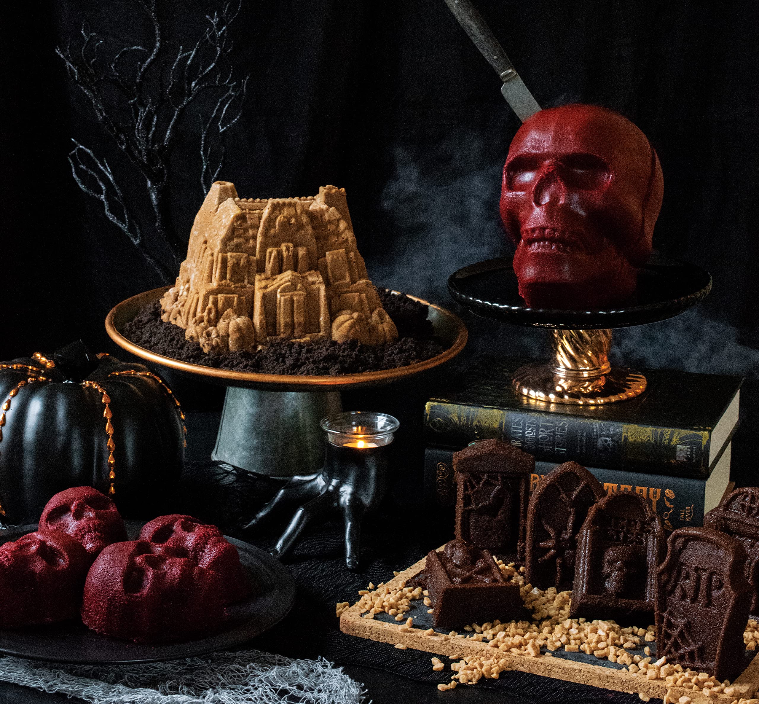 Nordic Ware Haunted Manor Bundt Pan - Halloween Cake Mold for Spooky Baking | Perfect for Halloween Parties, Themed Desserts, and Seasonal Treats