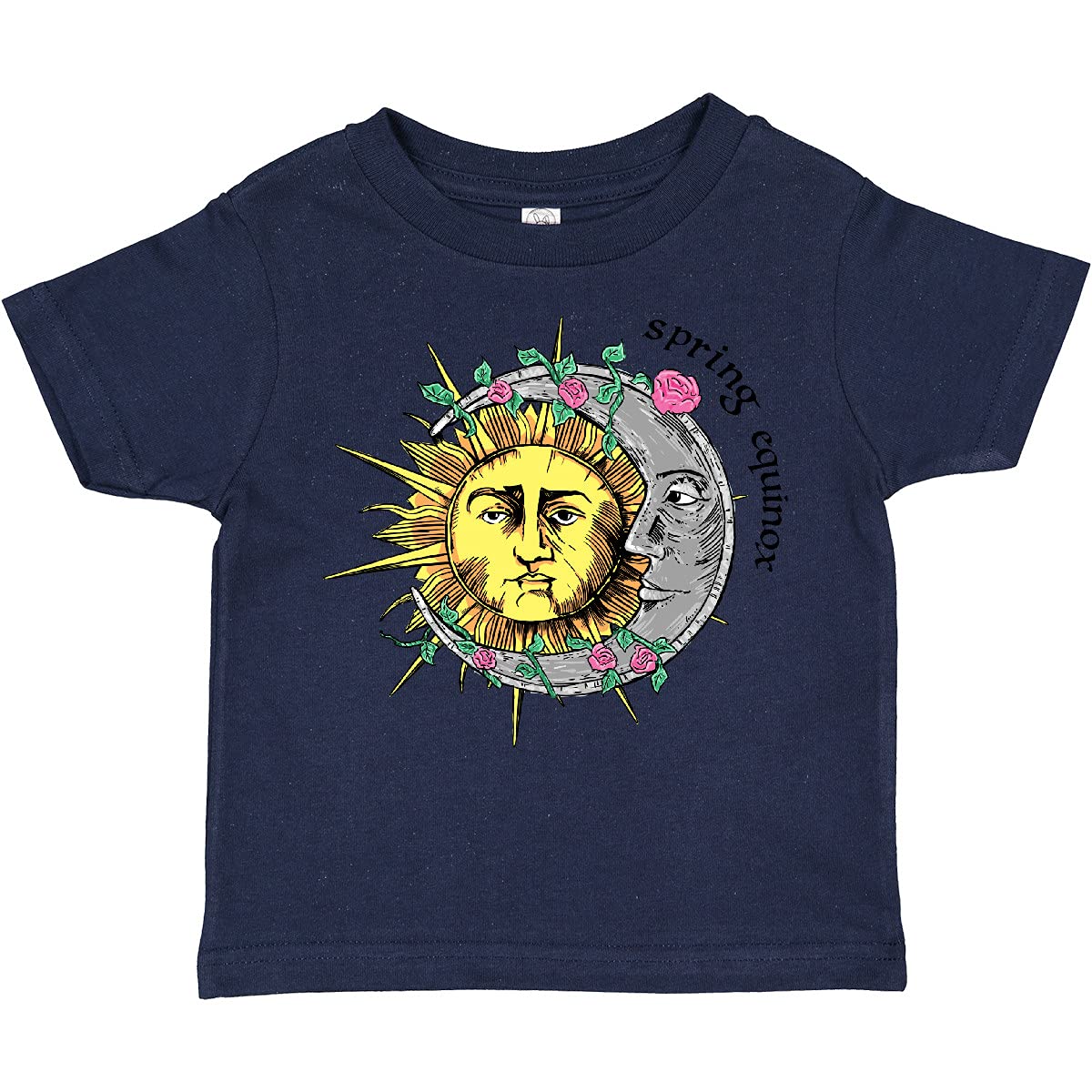 Inktastic 1st Day of Spring Sun and Moon Equinox Toddler T-Shirt - Cute Graphic Tee for Boys & Girls, Spring Festival Outfit, Easter Gift Idea