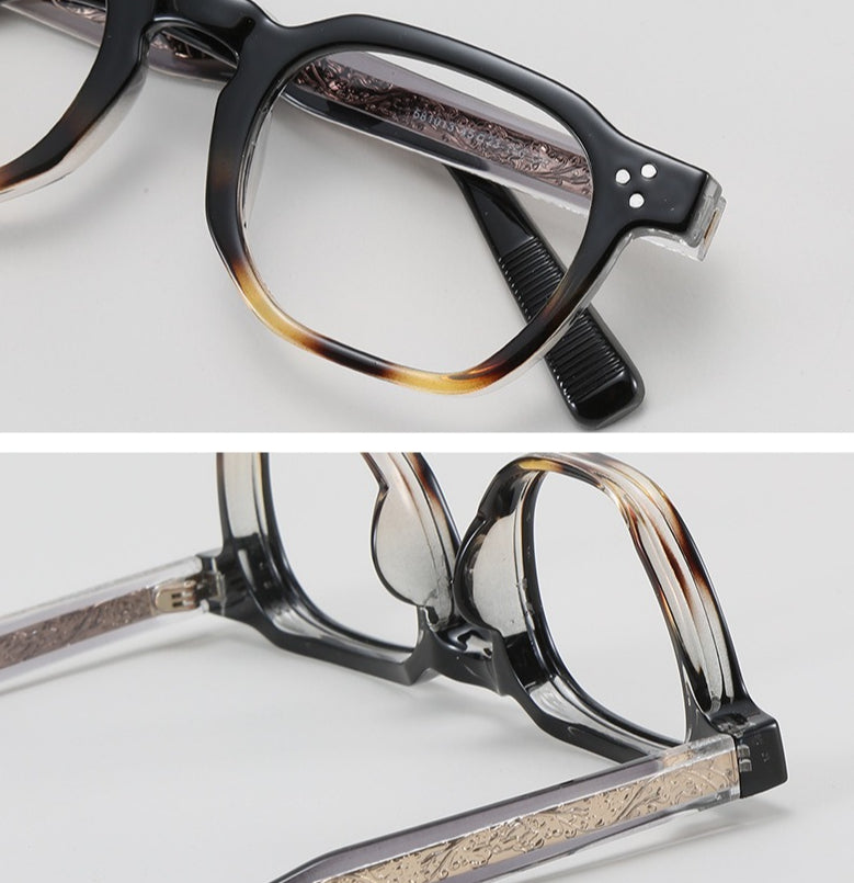 Stylish Acetate Square Glasses Frames JF 581013 - Trendy Eyewear for Men & Women - Perfect for Office, Reading & Fashion Accessories