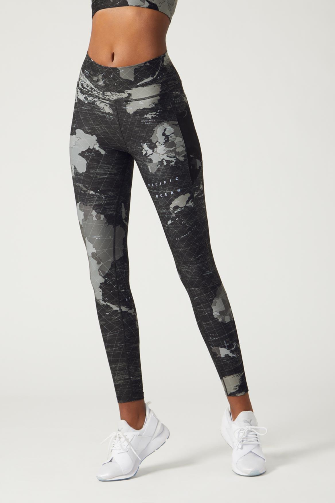Nala Legging Compass Black - High Waist Yoga Pants for Women, Tummy Control Workout Leggings - Perfect for Yoga, Gym, Running & Lounge Wear
