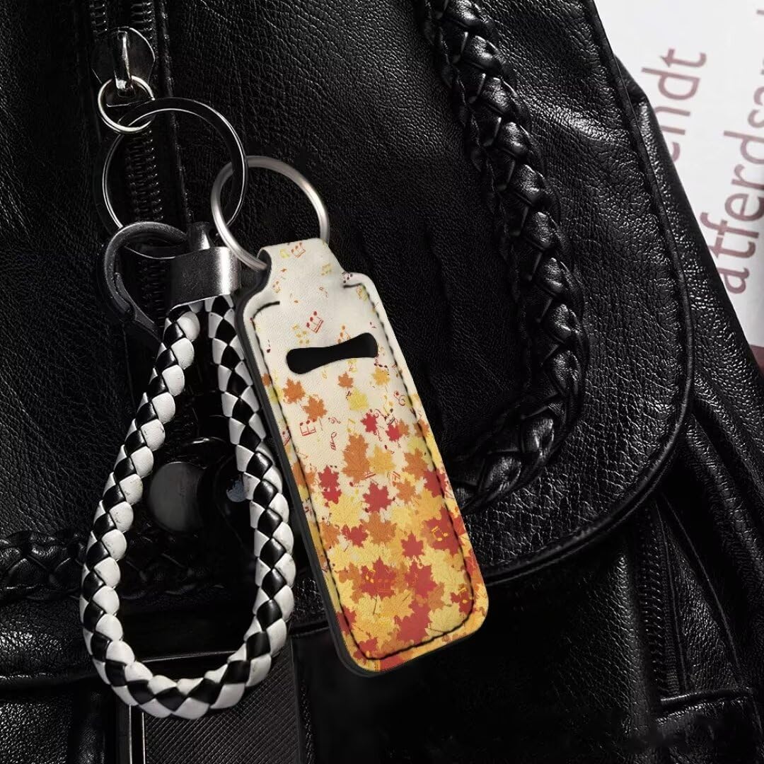 Stylish Print Chapstick Keychain Holder - Lipstick & Lip Balm Holder for Women - Perfect for Keychains, Purses, and Everyday Use