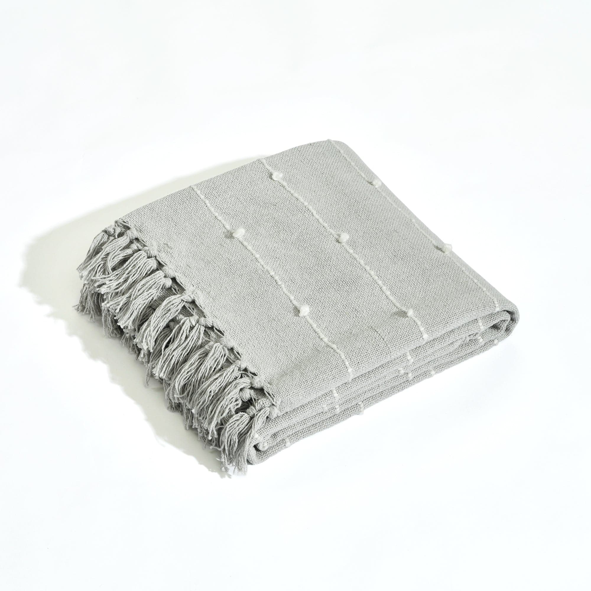 Boho Tufted Cotton Woven Tassel Fringe Throw Blanket - Soft Cozy Decorative Couch Cover for Living Room, Bedroom & Outdoor Use