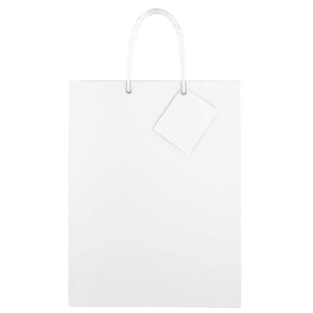 Premium White Glossy Gift Bags with Rope Handles - 10x5x13 Inches - Bulk Pack of 100 - Perfect for Weddings, Birthdays & Corporate Events